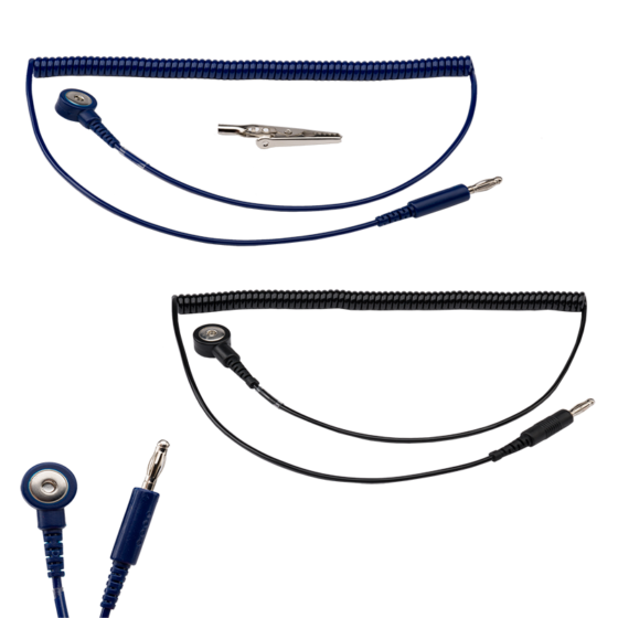 Personal grounding wrist strap cords